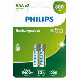 Akumulatorek PHILIPS 800mAh AAA R03 blister 2szt