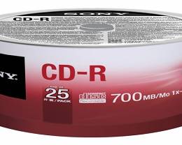 Sony płyty CD-R o pojemności 700 MB (80 min) 25 szt.