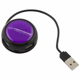 ESPERANZA USB 2.0 HUB 4 PORTY YOYO FIOLETOWY