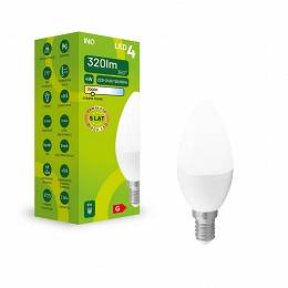 INQ E14 4W 320lm C37 żarówka LED świeczka 3000K ciepła biała