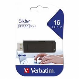 VERBATIM Pendrive Slider USB 2.0 CZARNY 16 GB 