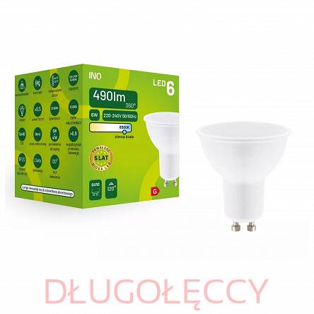 INQ lampa LED GU10 6W 490lm 6500K zimna biała