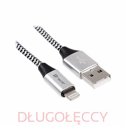 TRACER Kabel USB 2.0 iPhone AM - lightning 1.0m czarno-srebrny 