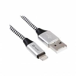 TRACER Kabel USB 2.0 iPhone AM - lightning 1.0m czarno-srebrny 