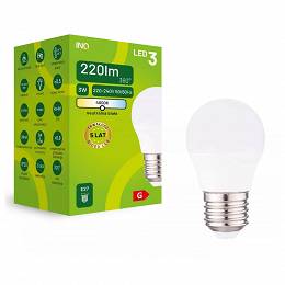 INQ E27 LED 3W (23W) 220lm G45 mała kulka 4000K neutralna biała