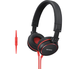 SONY MDR-ZX610AP Suchawki z mikrofonem Czerwone