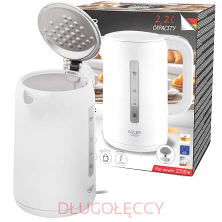 Adler AD 1386 Czajnik elektryczny 2,2 L biały