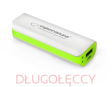 ESPERANZA POWER BANK JOULE 2200mAh biało-zielony