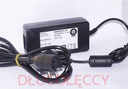 Zasilacz sieciowy do taśm LED 72W 12VDC IP20 6A 