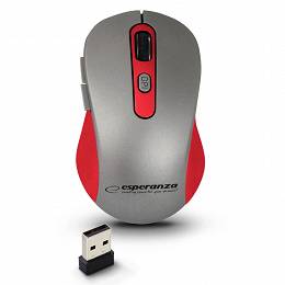 ESPERANZA mysz bezprzewodowa 2.4GHZ 6D optyczna USB ADARA czerwona