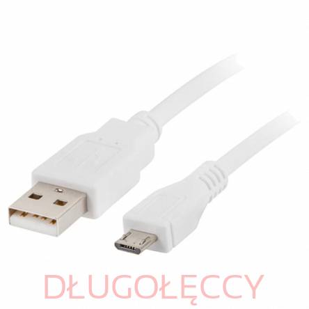 LANBERG KABEL USB MICRO(M)->USB-A(M) 2.0 3M BIAŁY