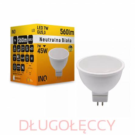 INQ GU5.3 7W 560lm LED  DC 12V 4000K neutralna biała