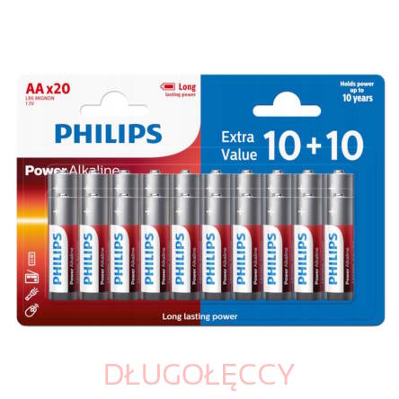 PHILIPS LR6 AA 1,5V Power Alkaline baterie alkaliczne blister 20szt