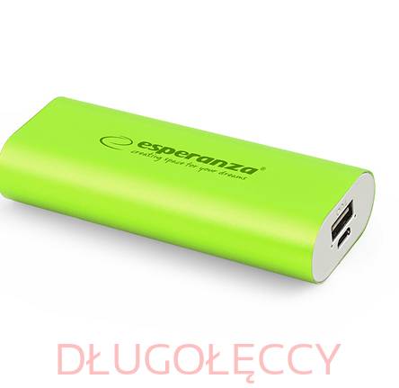 ESPERANZA POWER BANK HADRON 4400mAh zielony