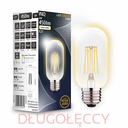 INQ E27 6W (39W) 450lm T40 3000K ciepła filament