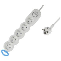 Przedłużacz 5 gniazd z uziemieniem 1,5m biały ELEKTRO
