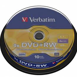 VERBATIM DVD+RW 4,7 GB x4 cake box 10szt.