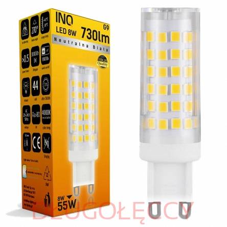 INQ G9 LED 8W (55W) Tower 730lm 4000K neutralna biała