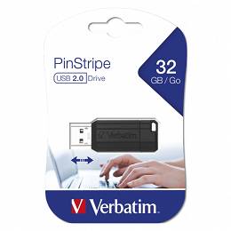 VERBATIM PinStripe 32GB pendrive USB 2.0 CZARNY