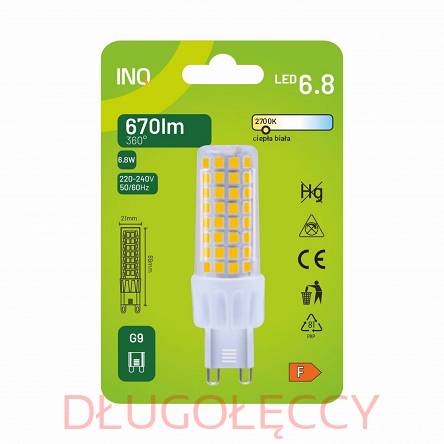 INQ G9 6.8W (52W) TOWER 670lm żarówka LED 2700K ciepła biała