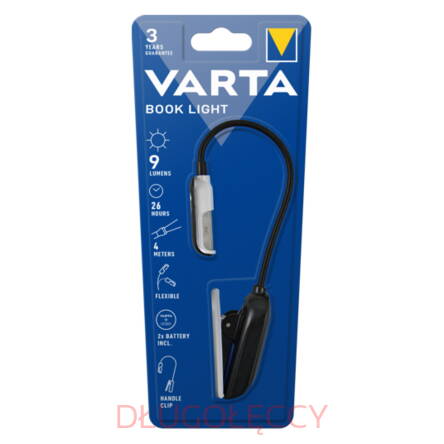 VARTA Booklight LED lampka do czytania  z klipsem na baterie CR2032