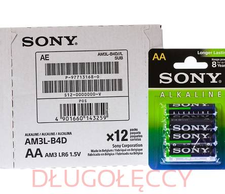 SONY Bateria alkaliczna LR06 48 sztuk 2022r