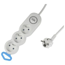 Przedłużacz 3 gniazda z uziemieniem 1,5m biały ELEKTRO