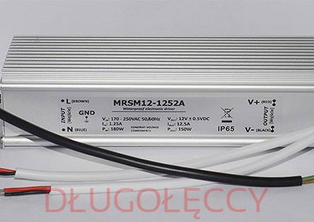 Zasilacz montażowy do taśm LED 150W 12VDC IP65 12.5A