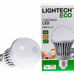 LIGHTECH LED 5W E27 410lm 3000K ciepła