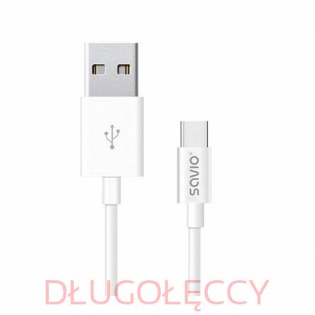 SAVIO CL-126 kabel USB A - USB C  5A 1m biały