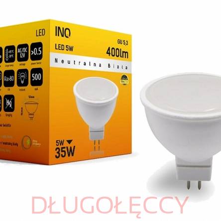 INQ GU5.3 5W 380LM LED 4000K AC/DC 12V neutralna biała