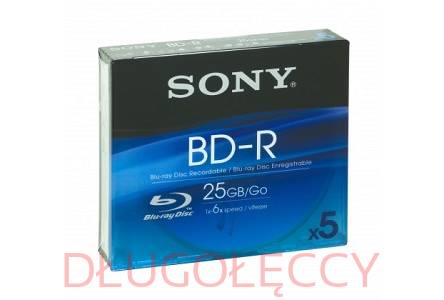 SONY PŁYTY BLU-RAY 25GB 1x-6x 5 szt. SLIM