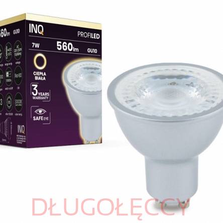 INQ LED Profi GU10 7W (45W) 560lm soczewka 3000K ciepła biała