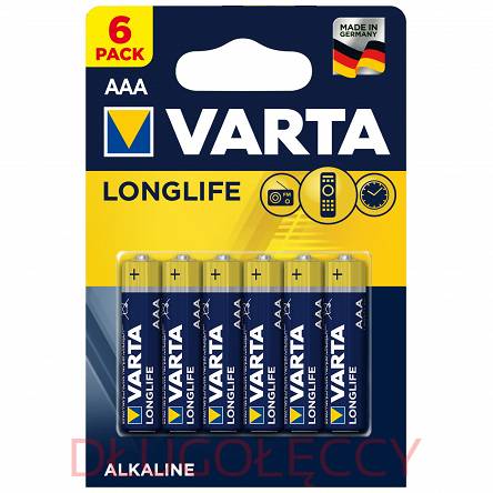 6 sztuk VARTA LR03 1,5V LONGLIFE blister 