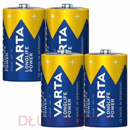 blister 4 sztuki baterie VARTA LR20 D LongLife Power alkaliczna