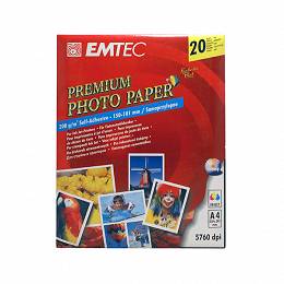 EMTEC Papier foto 200gr A4 20 szt  15x10 GLOSSY samoprzylepne