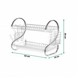 MAESTRO MR1025-43 suszarka do naczyń 43cm srebrna