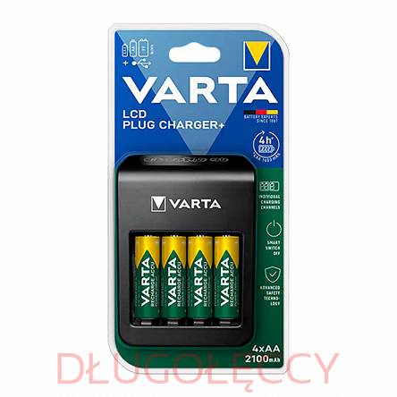 Ładowarka VARTA LCD na 4 akumulatorki AAA/AA + 4x2100mAh AA 