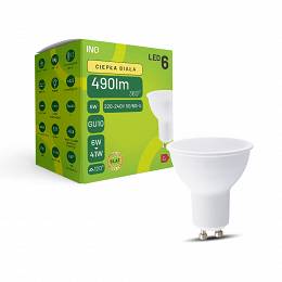 INQ lampa LED GU10 6W 490lm 3000K ciepła biała