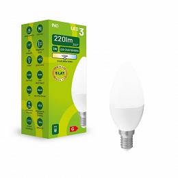 INQ E14 3W 220lm C37 żarówka LED świeczka 4000K neutralna biała