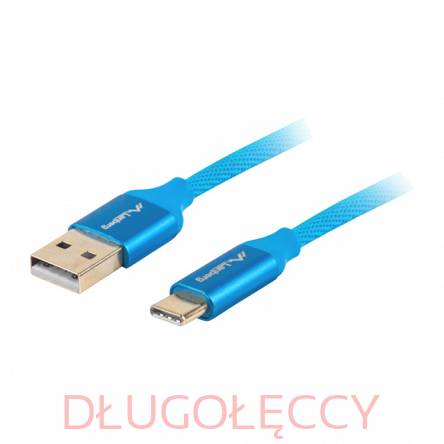 KABEL USB-C(M)->USB-A(M) 2.0 1.8M NIEBIESKI PREMIUM QC 3.0 LANBERG