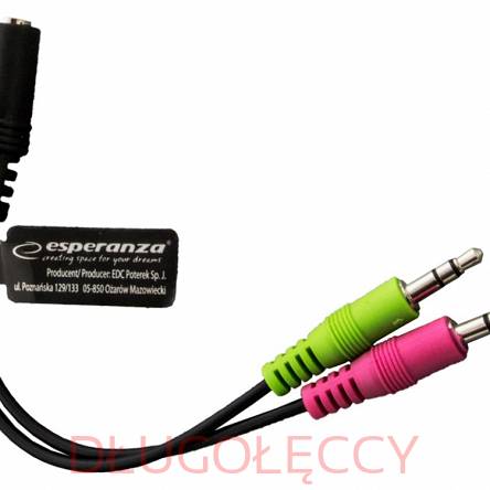 ESPERANZA EB256 przewód  mini jack 3,5mm 4 pin - 2x mini jack 3,5m  0,15m