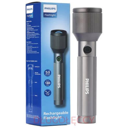 Latarka akumulatorowa Philips SFL2143/10 – 1100 lm, zoom, USB-C, aluminiowa obudowa