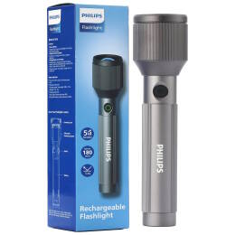 Latarka akumulatorowa Philips SFL2143/10 – 1100 lm, zoom, USB-C, aluminiowa obudowa