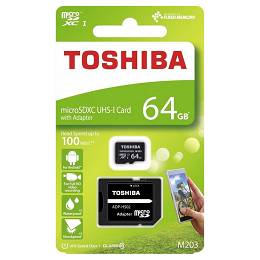 TOSHIBA micro SD64GB SDXC M203 UHS-I +adapter 