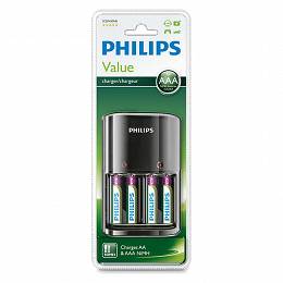 Ładowarka PHILIPS na 4 akumulatorki AAA/AA + 4x800mAh NiMH AAA