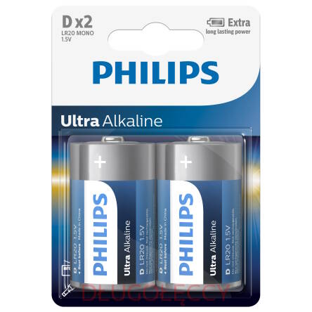 PHILIPS LR20 D ULTRA Alkaline bateria alkaliczna blister 2szt
