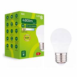 INQ E27 LED 6W (41W) 490lm G45 mała kulka 3000K ciepła biała