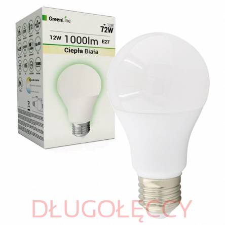 INQ E27 12W 1000lm A60 3000K żarówka LED ciepła biała