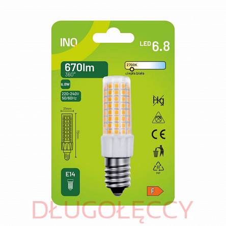 INQ E14 6.8W (52W) TOWER 670lm żarówka LED 2700K ciepła biała